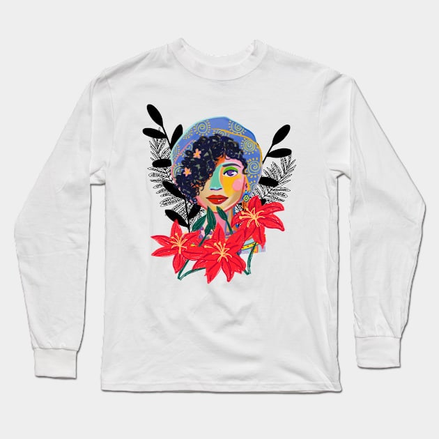 Feminine Beauty Long Sleeve T-Shirt by Prilidiarts